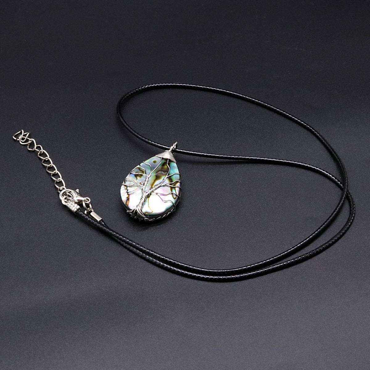 Shell Flower Necklace Tree of Life Braided Pendant