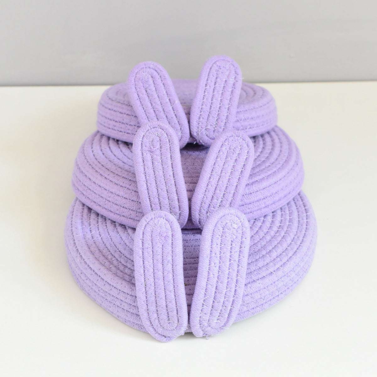 Purple Big Eye Cotton Rope Woven Storage Basket
