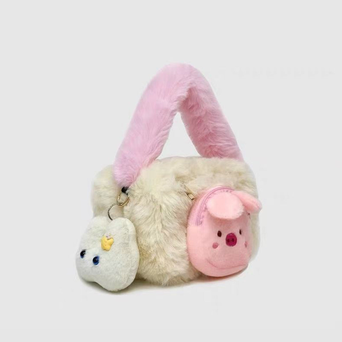 Cute Pink Piggy Bag Plush Handbag Shoulder Bag