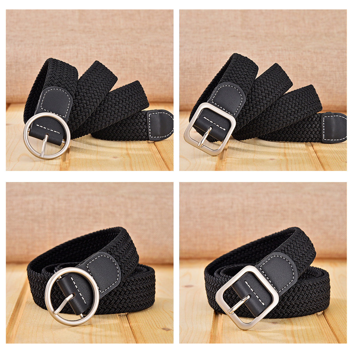 Women's Canvas Braided Elastic Belt