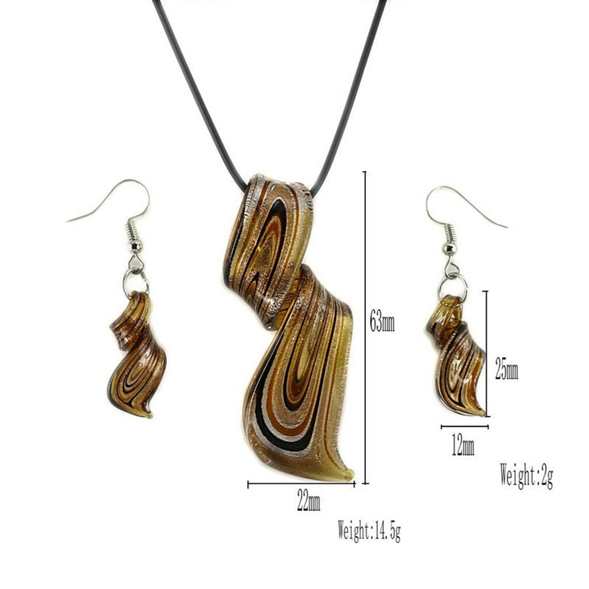 Chinese Style Handmade Spiral Knife Multi-Color Earrings Necklace Set