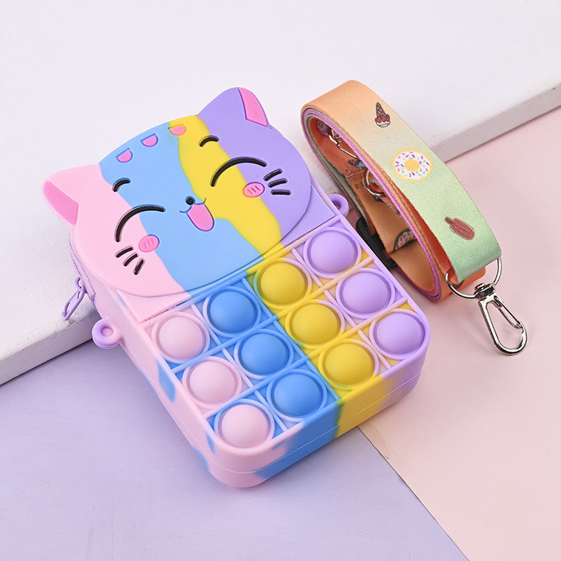 Cute cartoon silicone coin pocket coin purse