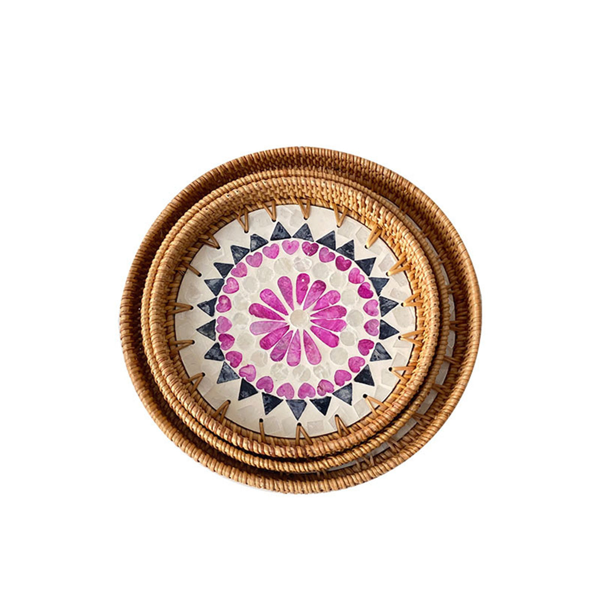 Light Luxury Tray Natural Round Household Shell Tray