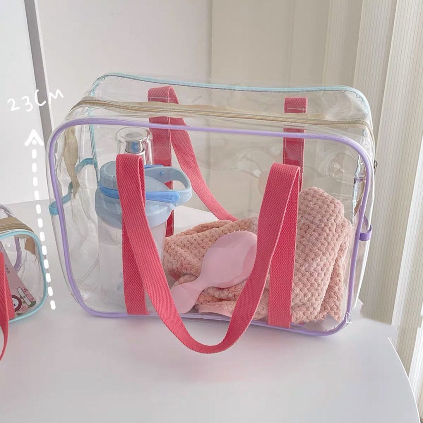 Summer Transparent Makeup Bag for Women Transparent PVC Cosmetics