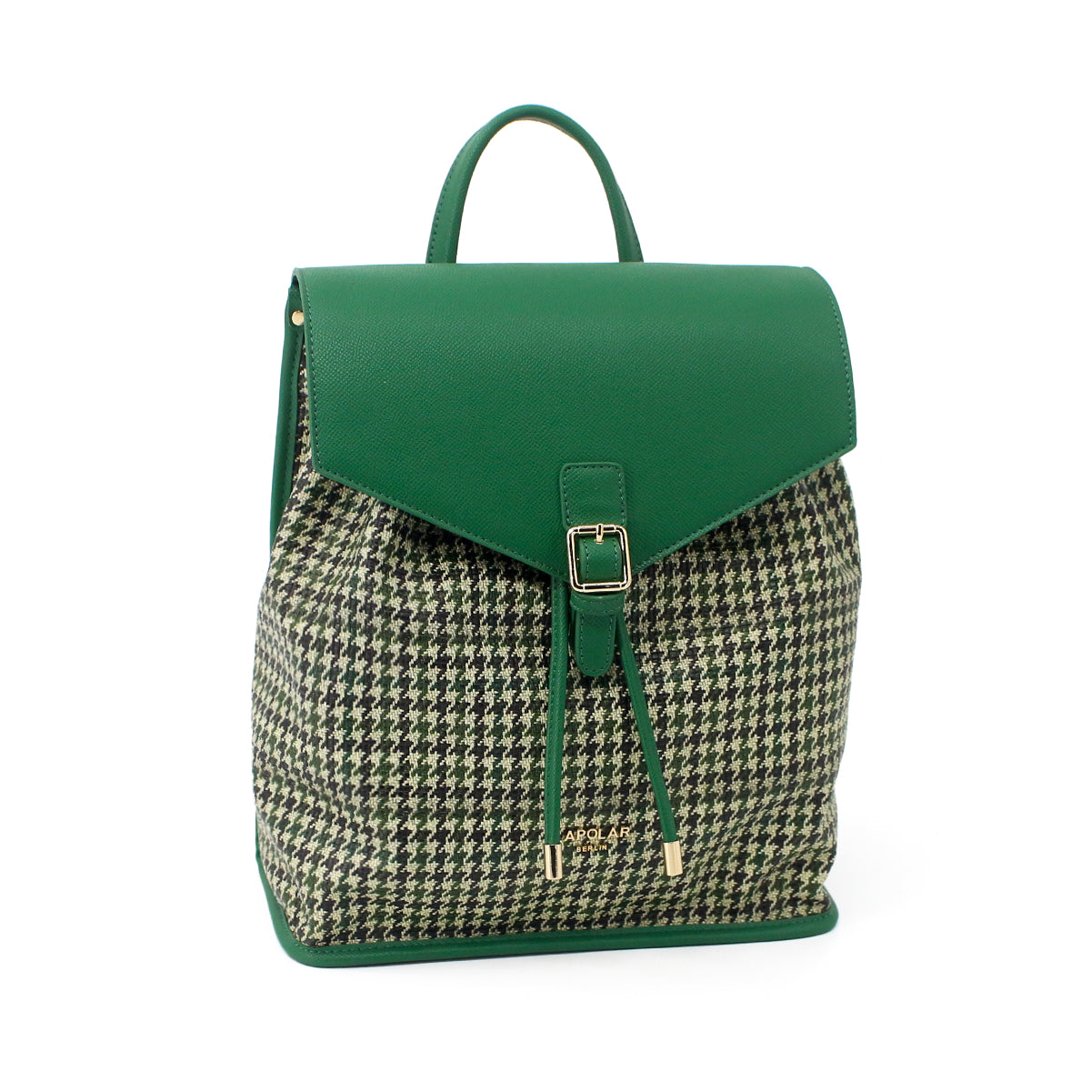 Backpack for Women, Tweed & PU Leather, Mint Check