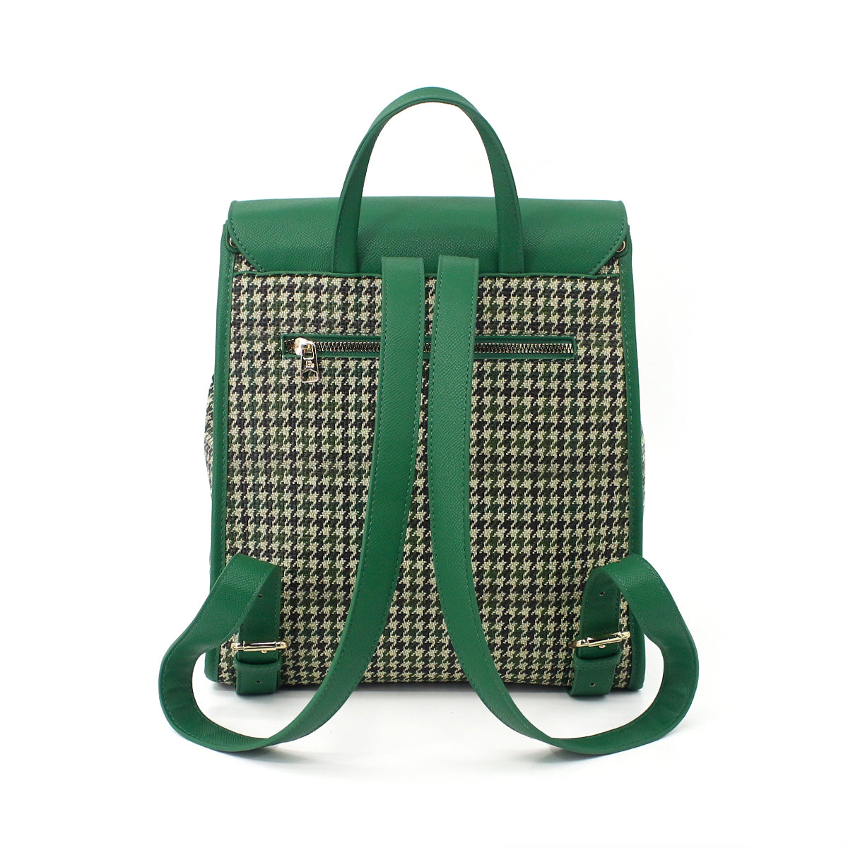 Backpack for Women, Tweed & PU Leather, Mint Check