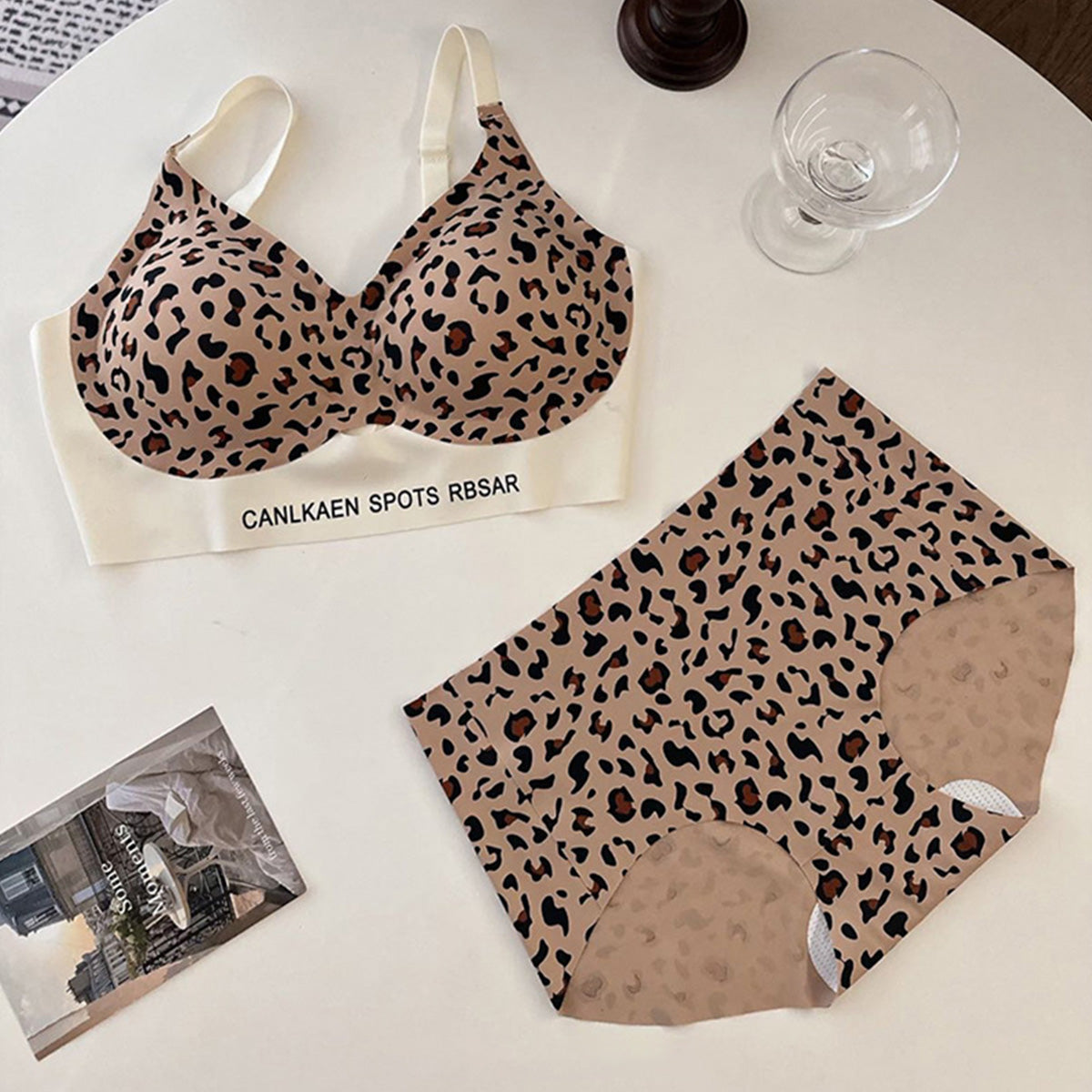 Leopard Print Sexy Push-up Vest-Style Underwear Set