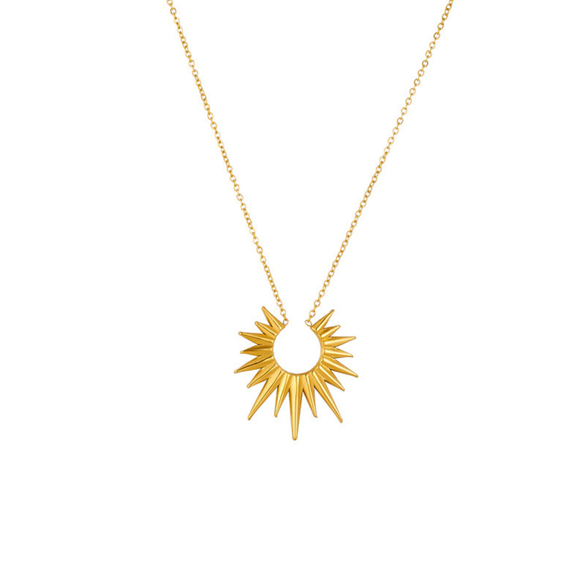 Stainless Steel Sunflower Necklace Earrings Set