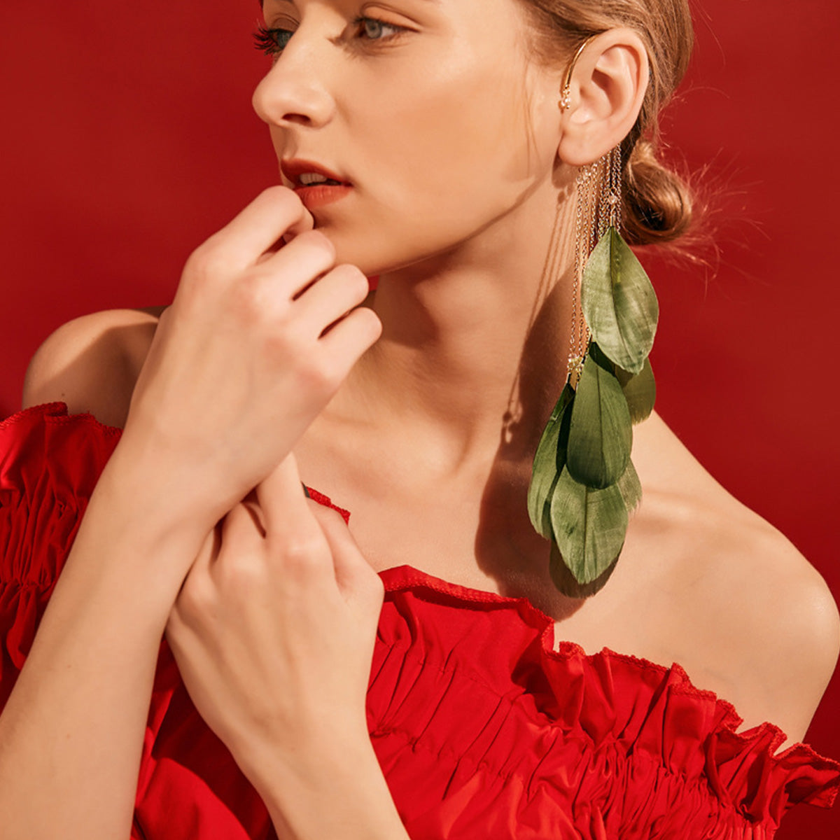 Feather Earrings Long Bohemian Tassel Earrings