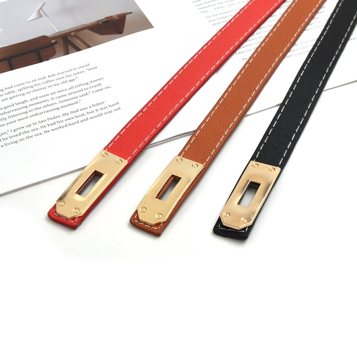 Waist lock Buckle Narrow Belt Decorative Belt