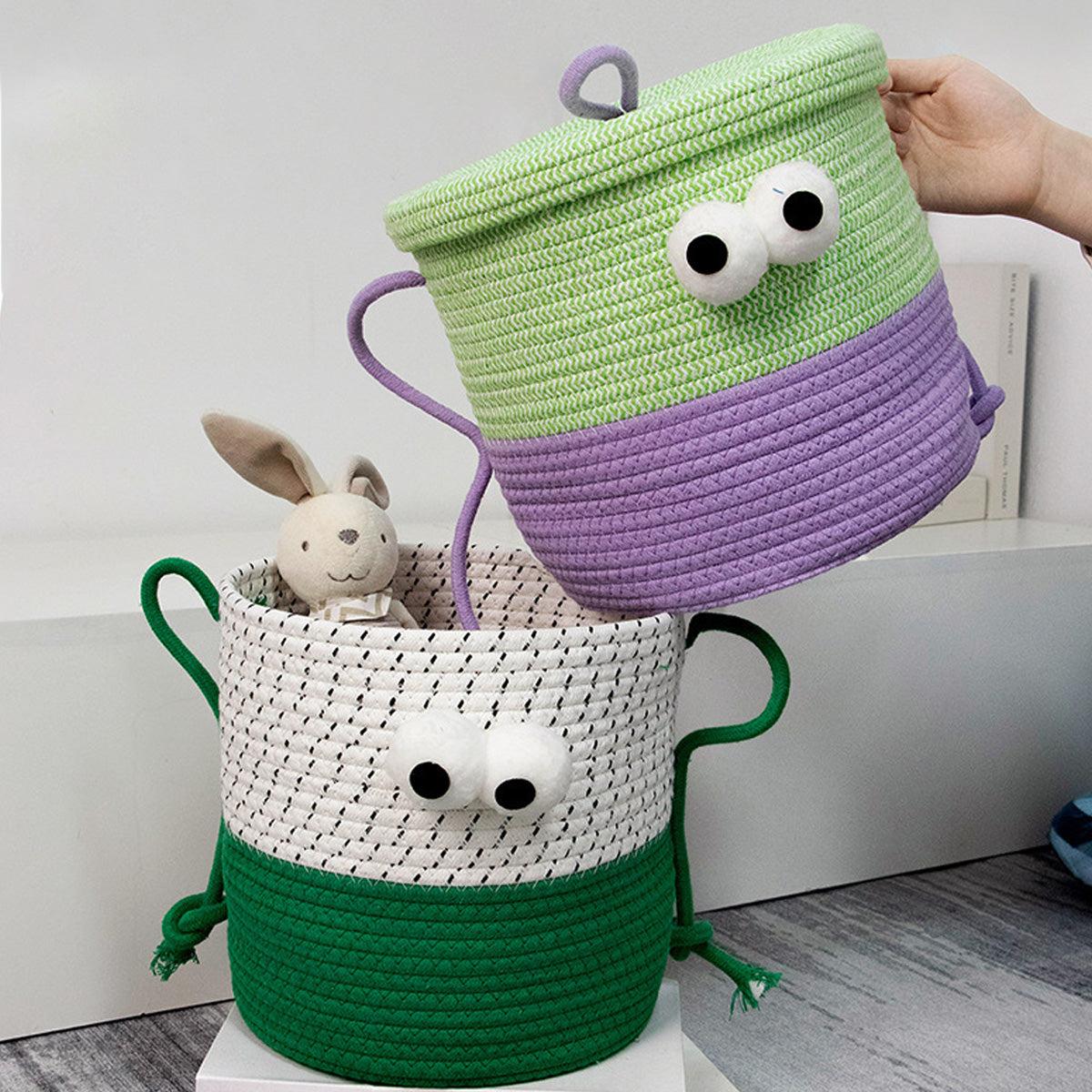 Cartoon Cotton Thread Toys Snacks Woven Storage Basket
