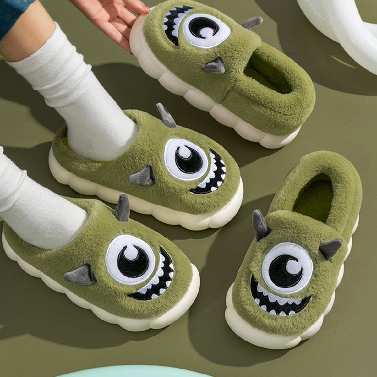 Big Eyes Cotton Slippers for Women Home Slippers