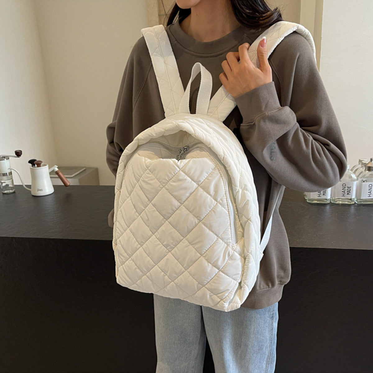 Fashionable Fashionable Cotton-Padded Lightweight Backpack