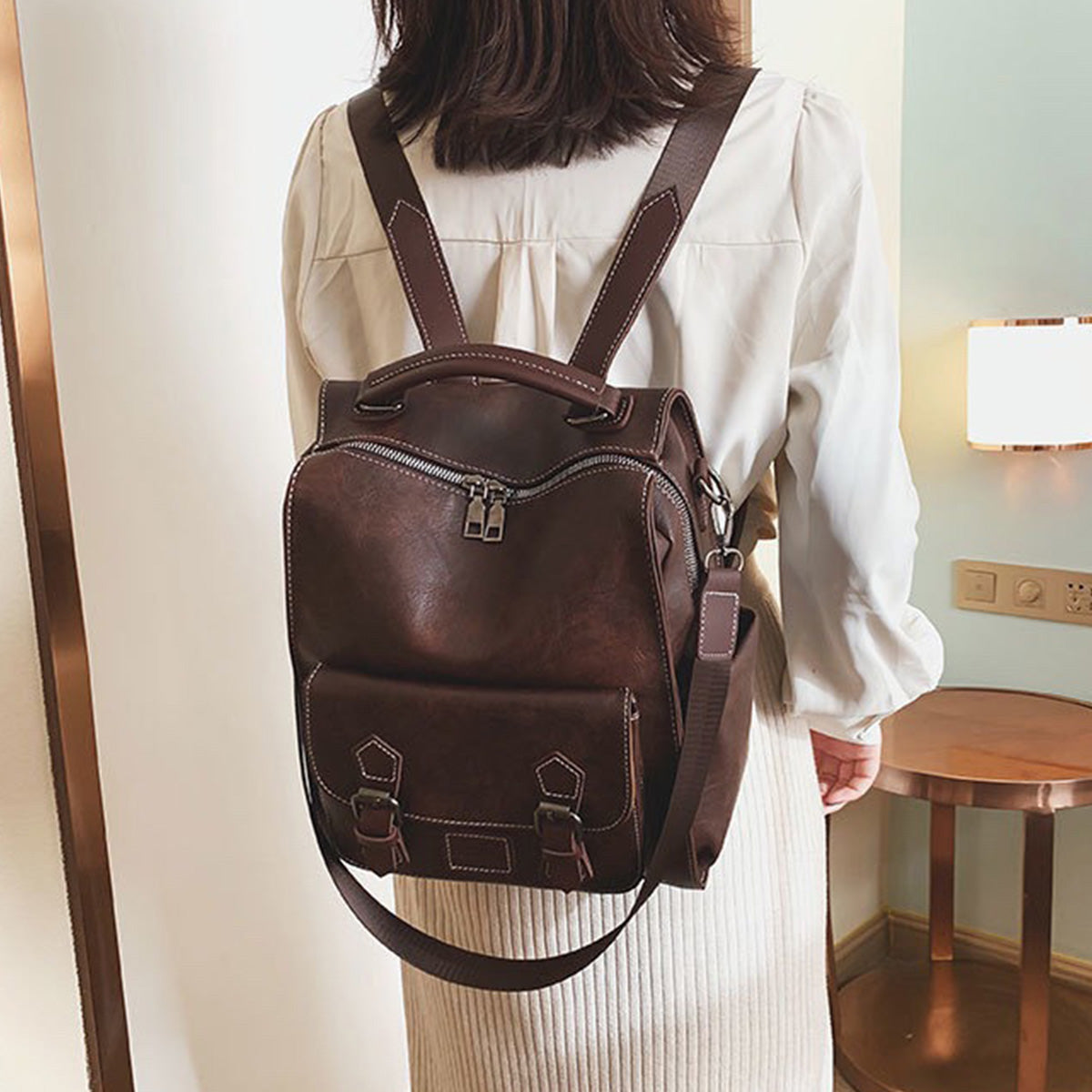 Retro British Simple College Student Backpack