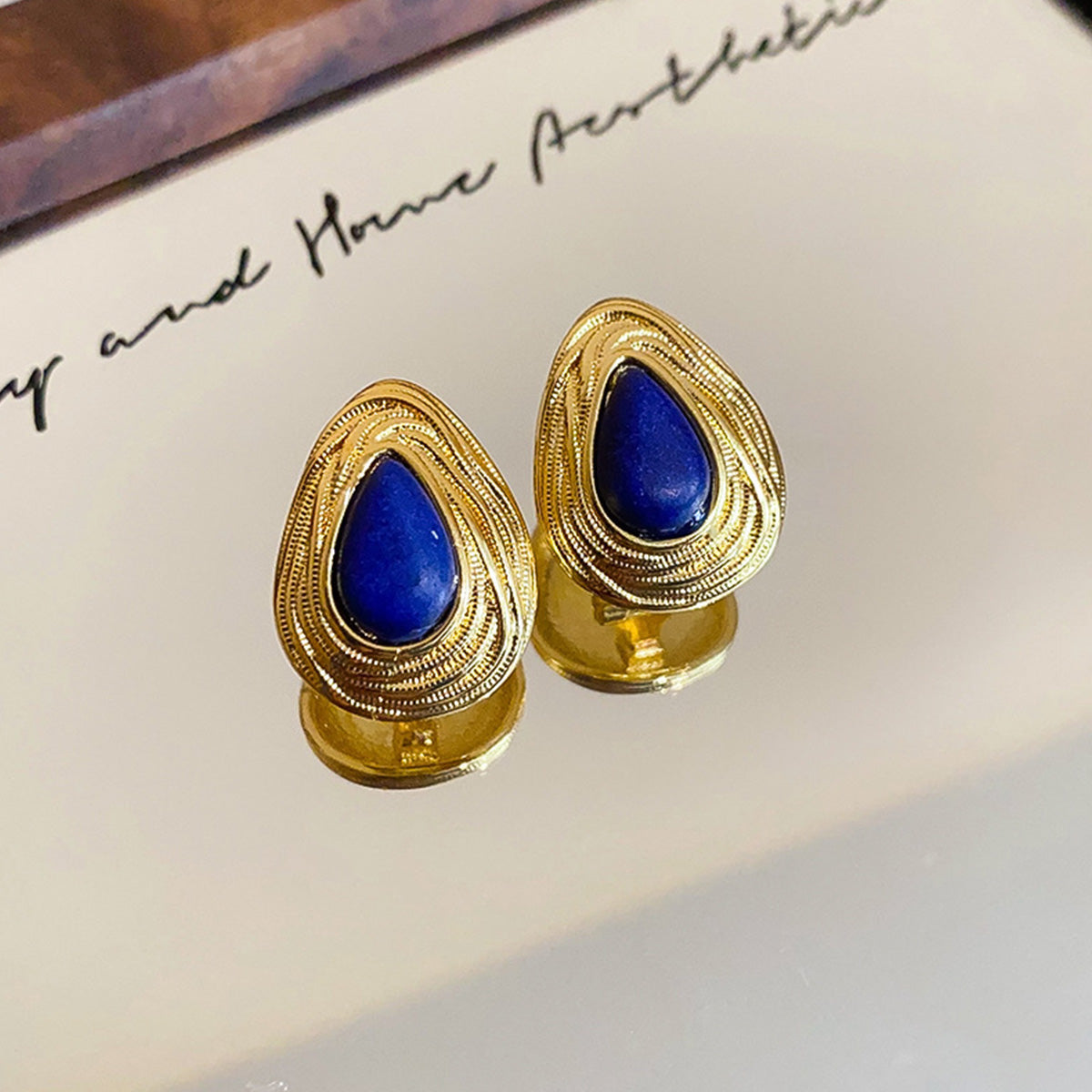 Real Gold Electroplated Silver Needle Earrings