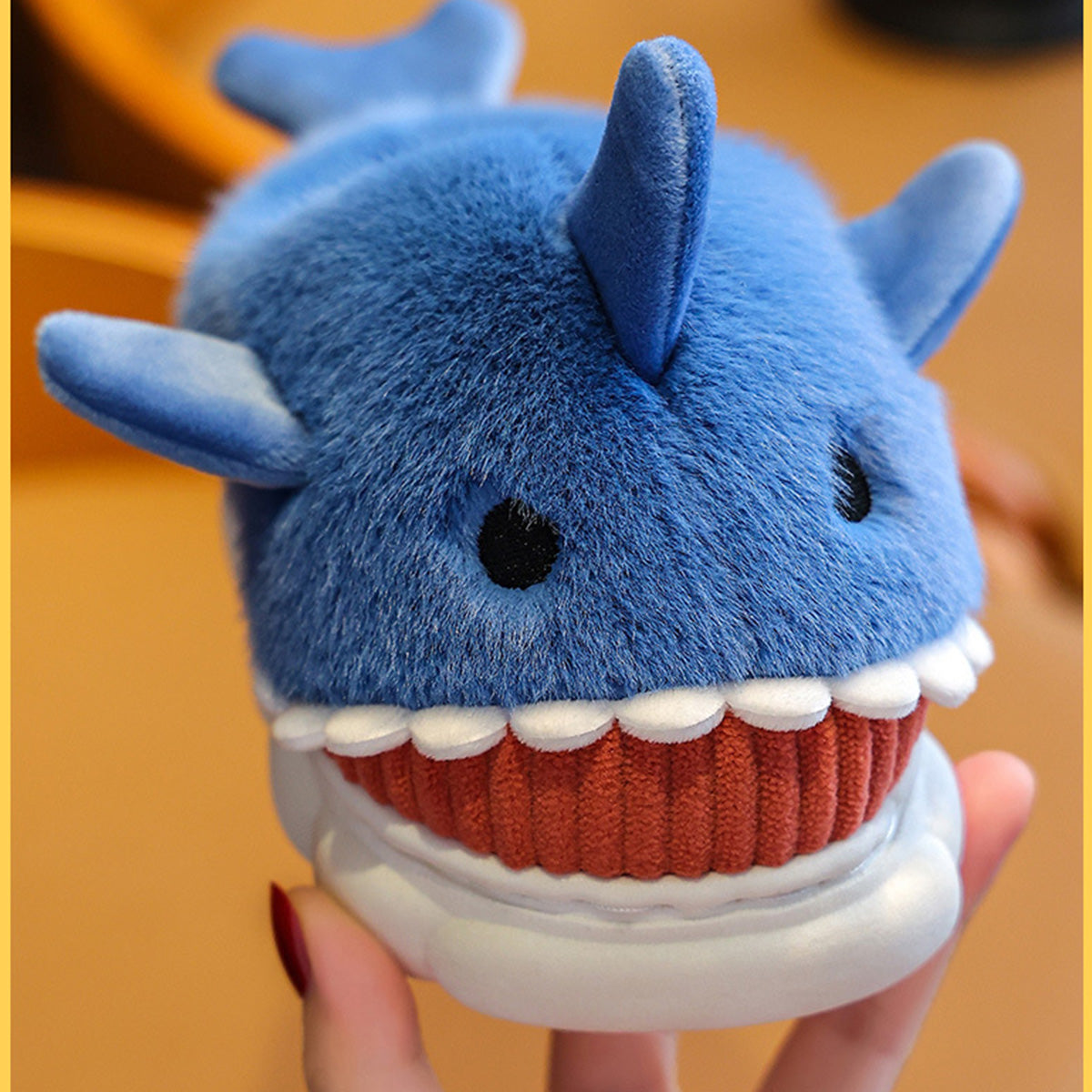 Boys Girls Cartoon Cute Shark Warm Slippers