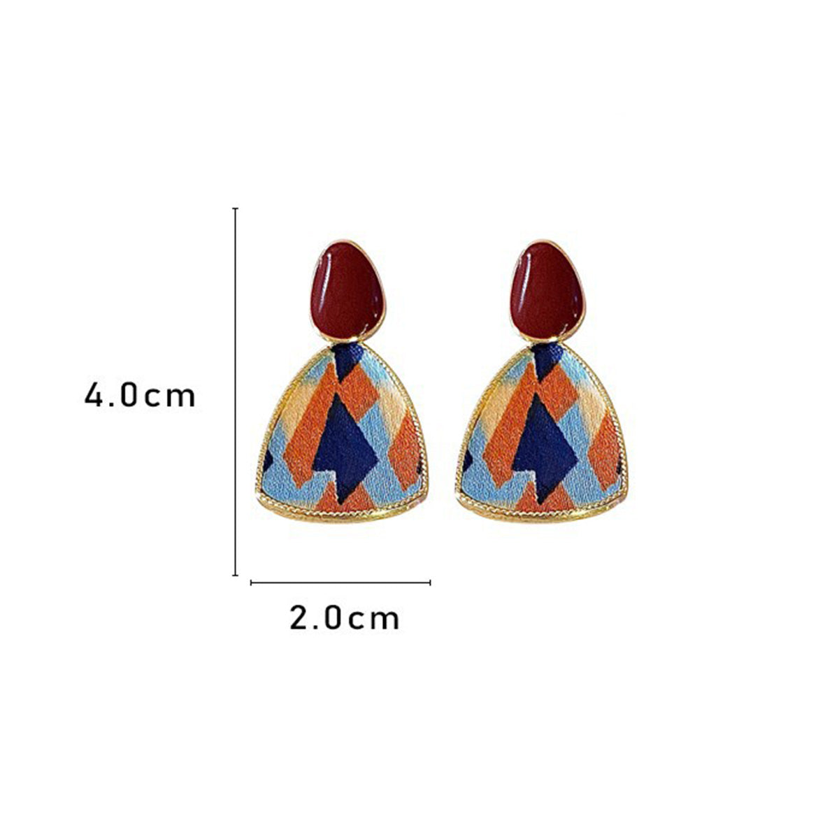 New Silver Needle Earrings Triangular Ethnic Earrings