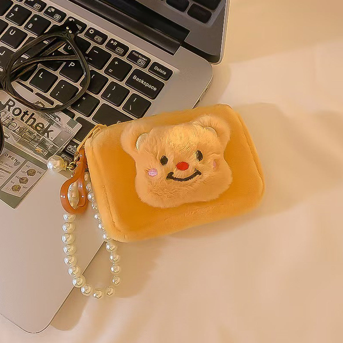 Cute Plush Bear Card Holder Mini Coin Purse