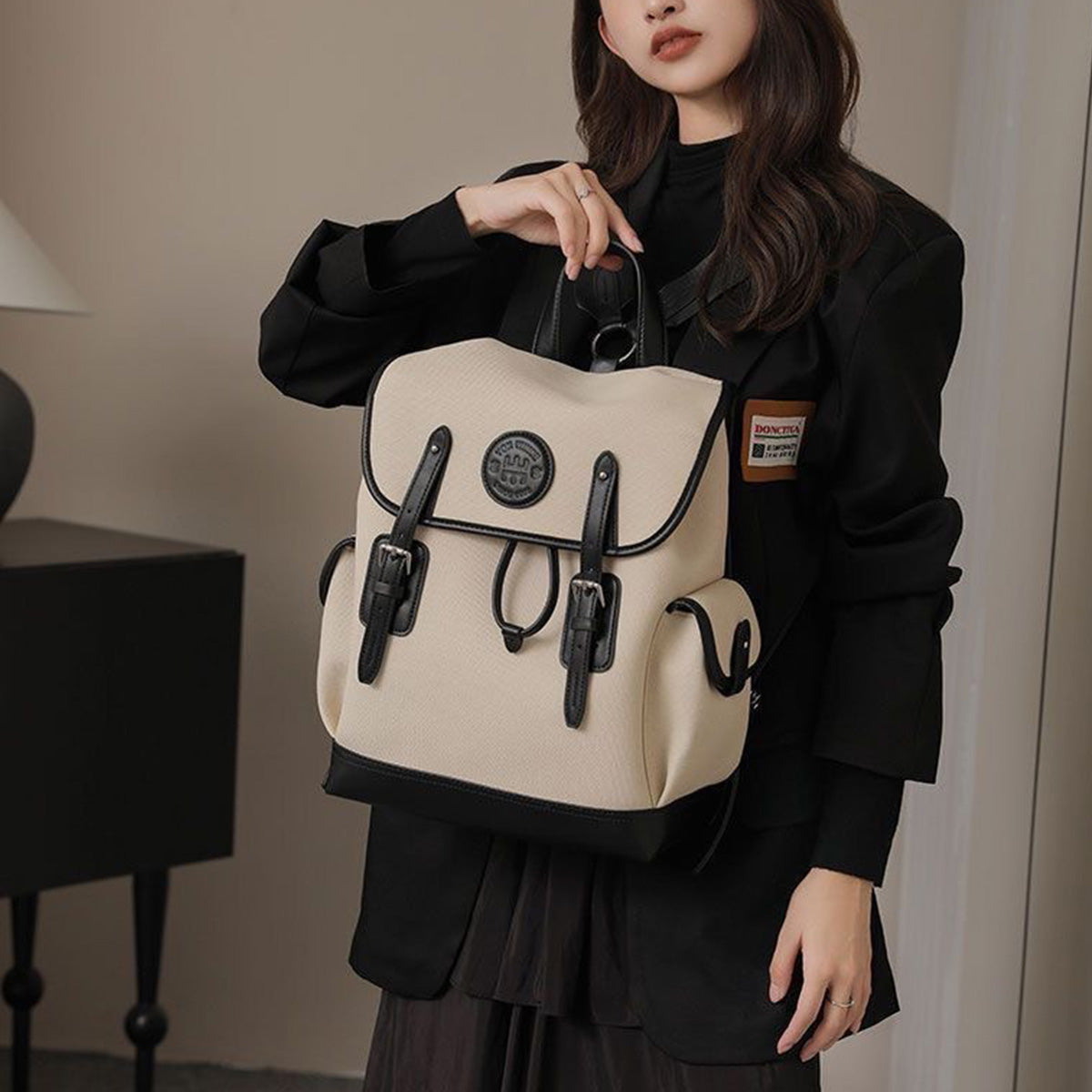 Large-Capacity Canvas Campus Backpack