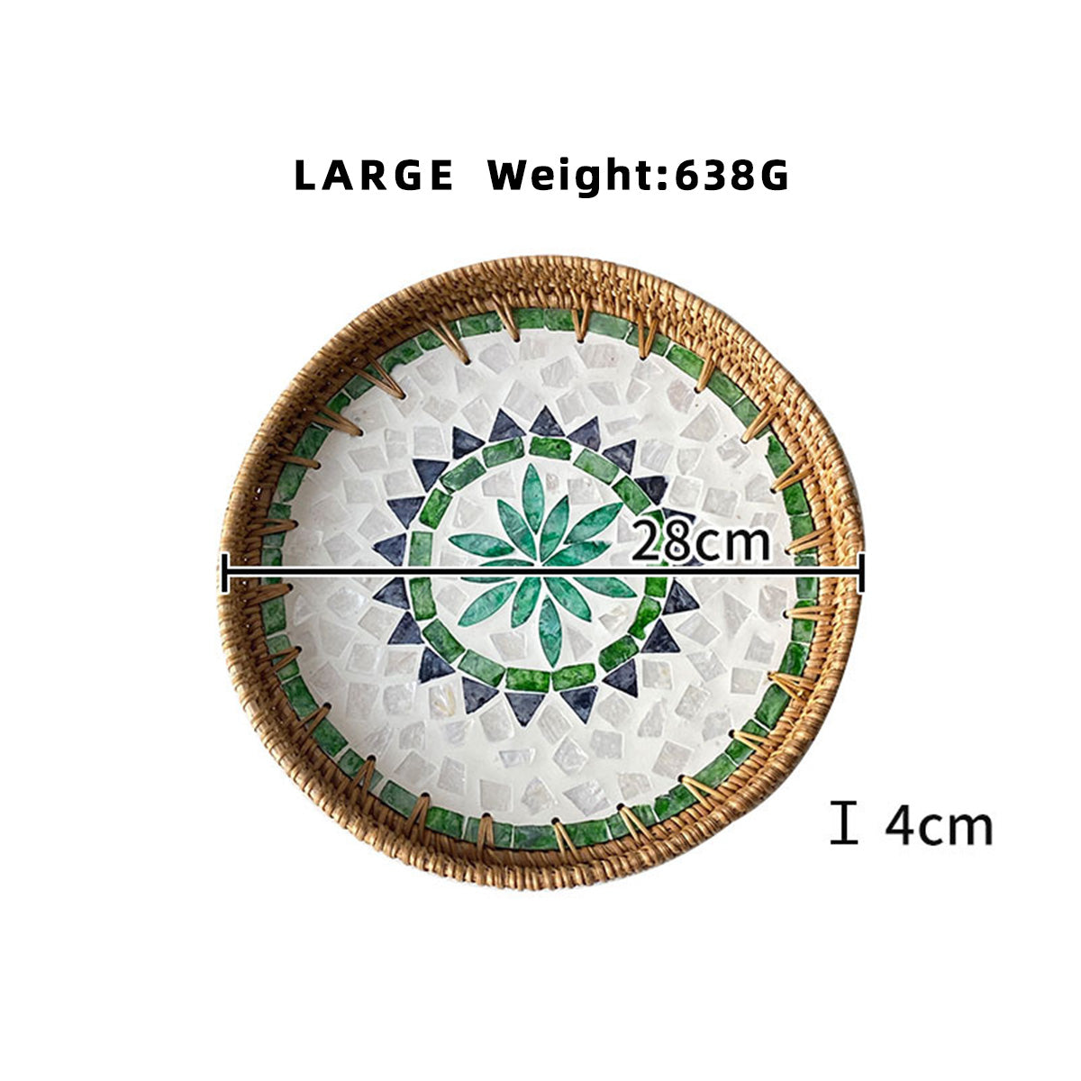 Light Luxury Tray Natural Round Household Shell Tray