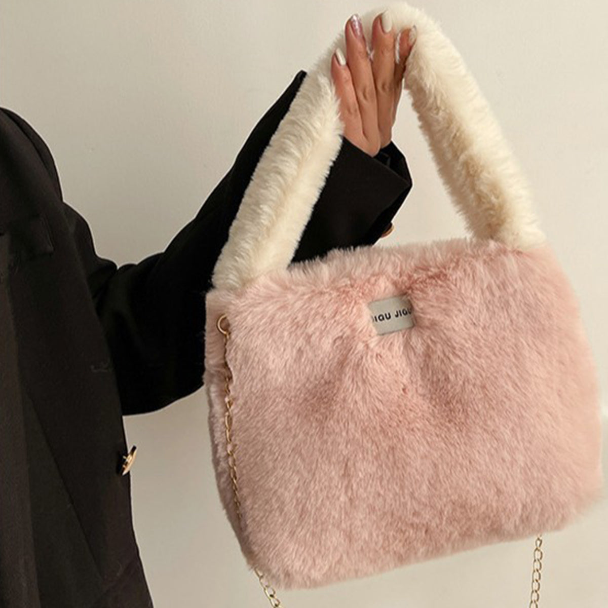 Autumn Winter Crossbody Plush Bucket Bag