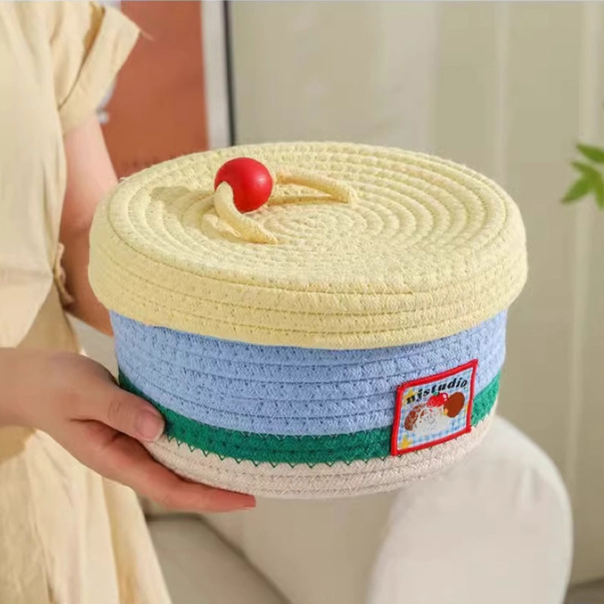 Desktop Woven Storage Basket Cartoon Snack Basket
