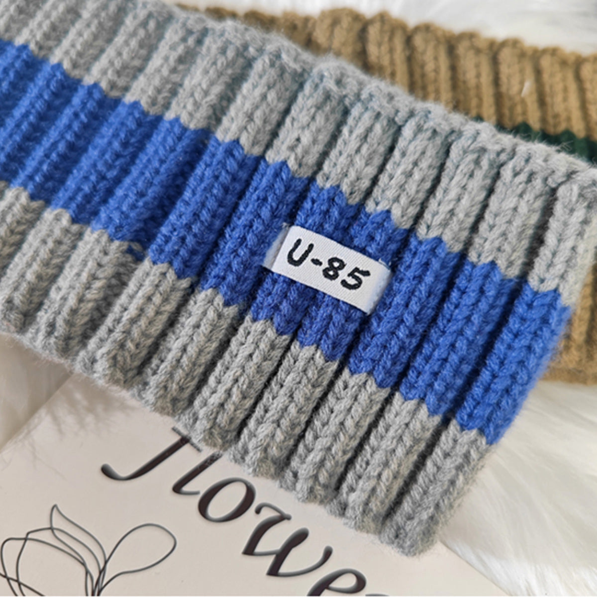 Wide-Brimmed Headband Striped Headband Knitted Headband