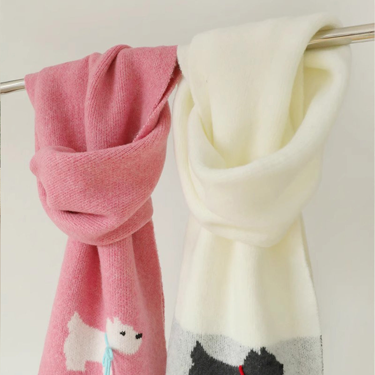 Bowknot Puppy Knitted Warm Scarf