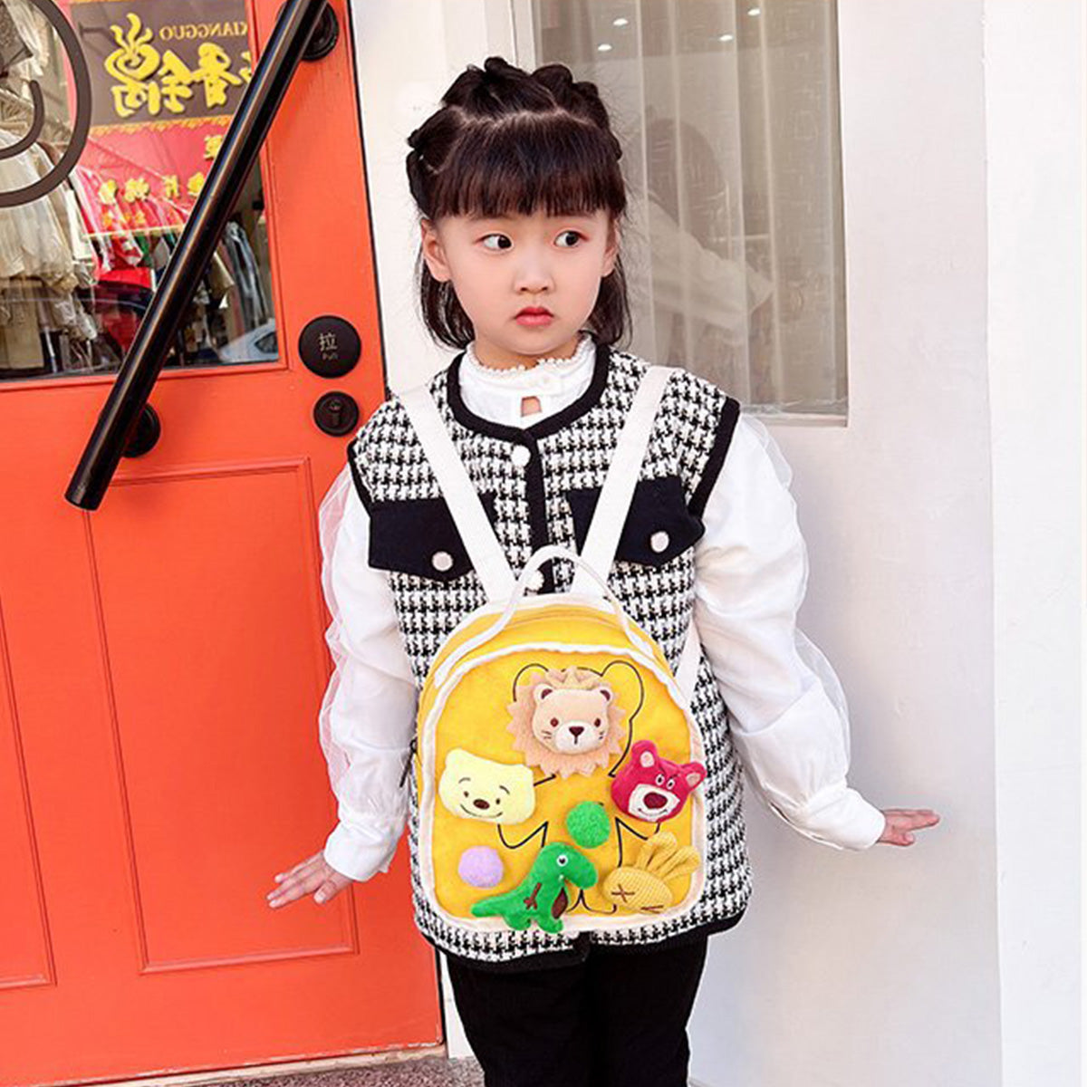 Korean Version Children's Schoolbag Cartoon Canvas Backpack