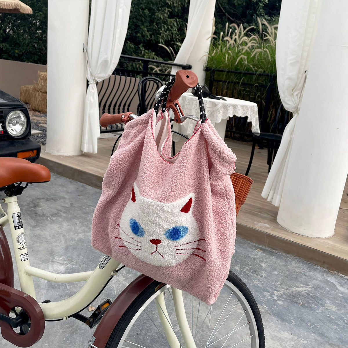 Japanese Cartoon Embroidered Tote Bag