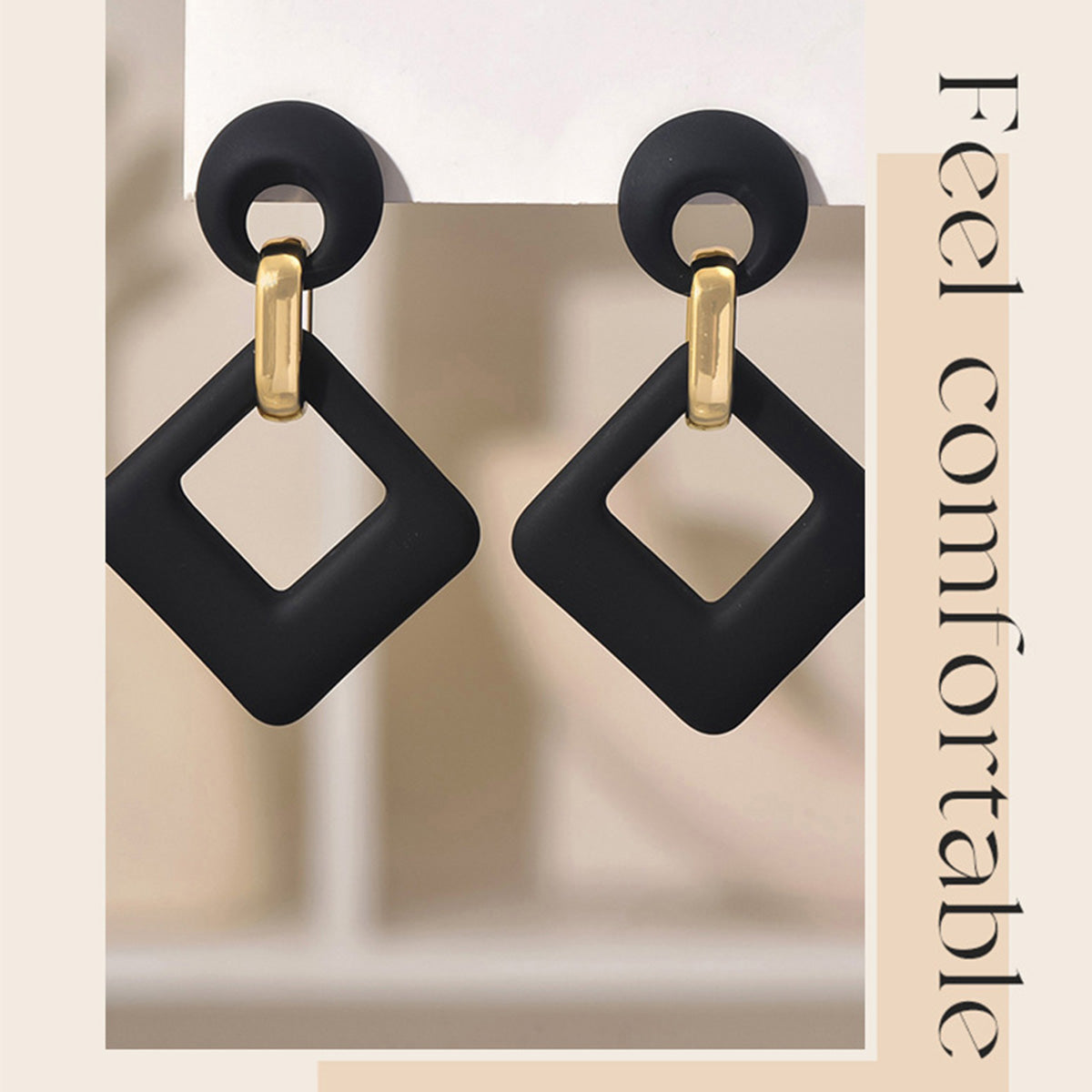 Square Hollow Fashion Long Earrings