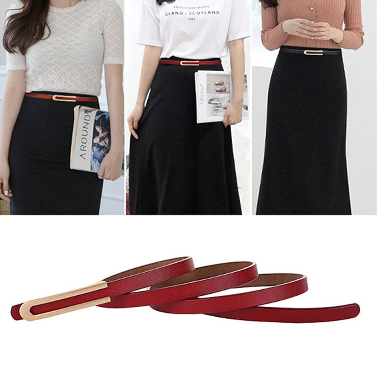 Small Leather Belt for Women's Dress