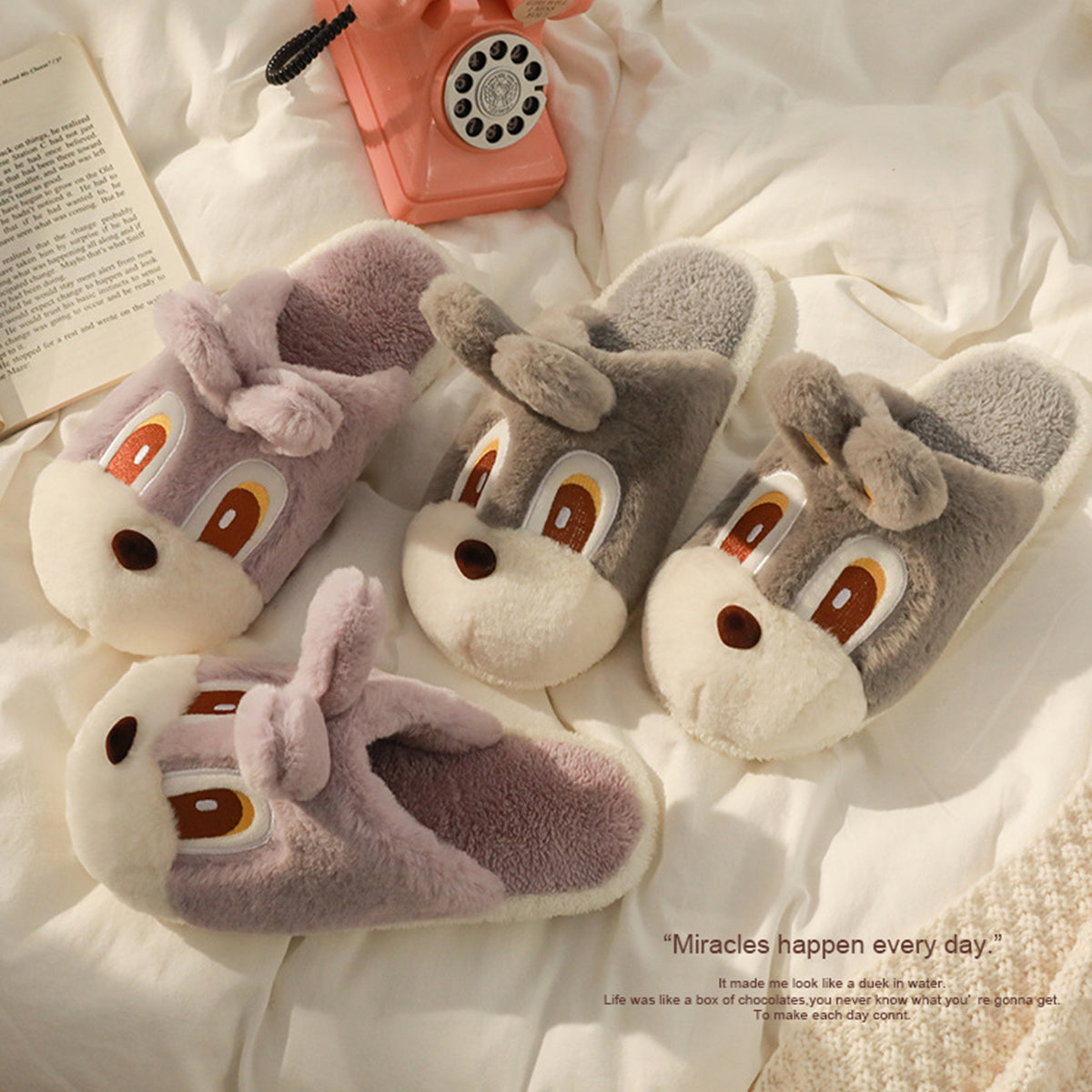 Cute Rabbit Cotton Slippers Indoor Home Warm Cartoon Slippers