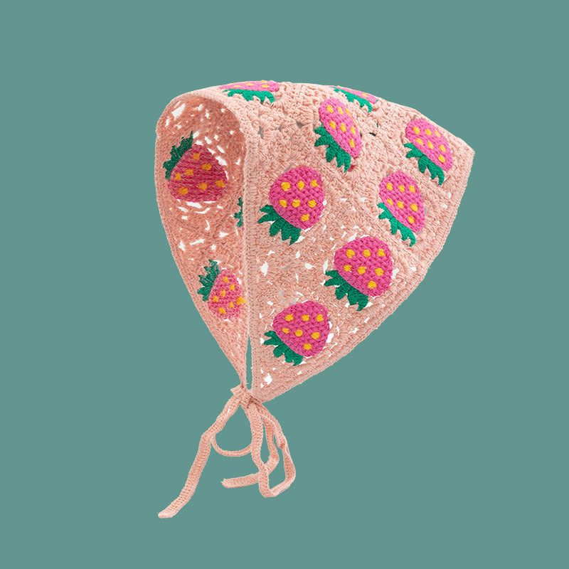 French Flower Triangle Headscarf High-End Teaddress