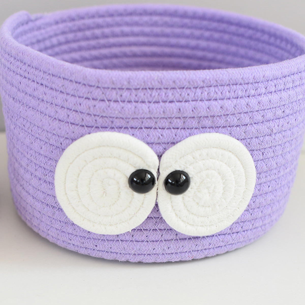 Purple Big Eye Cotton Rope Woven Storage Basket