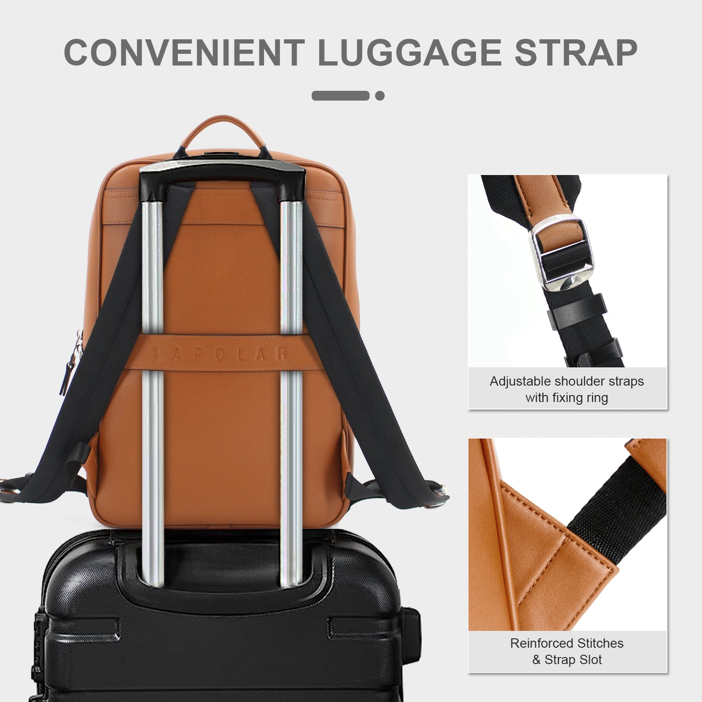 LAPOLAR 15.6 inch Business Laptop Backpack for Men & Women - Durable Business Work Bag Travel Backpacks