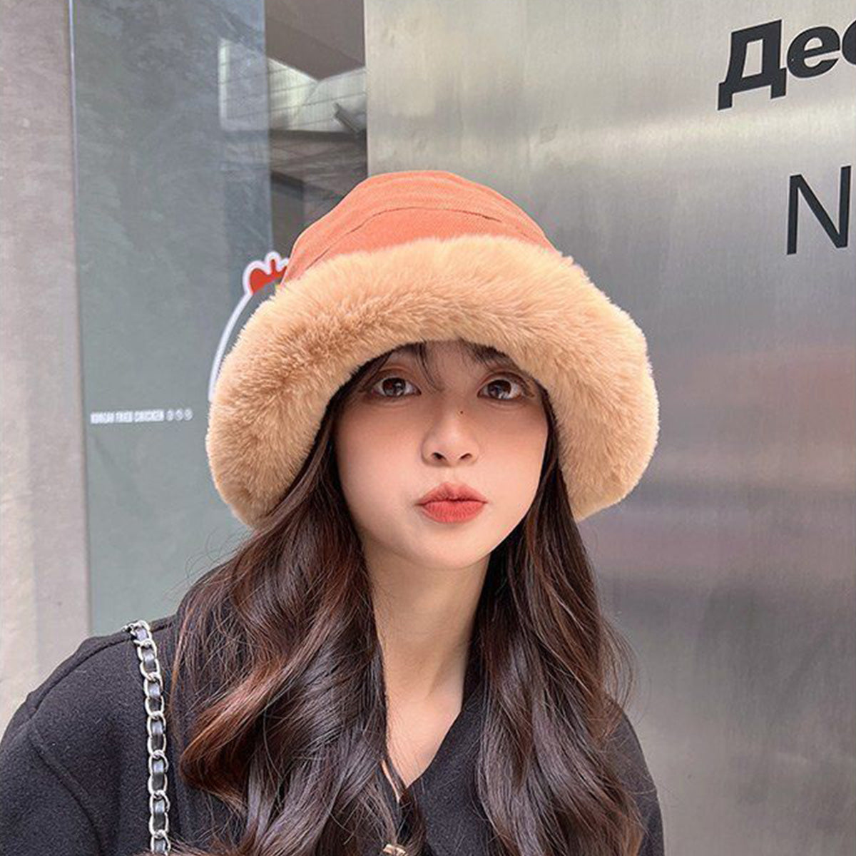 Simple Plush Fisherman Hat Plus Plush Warm Hat