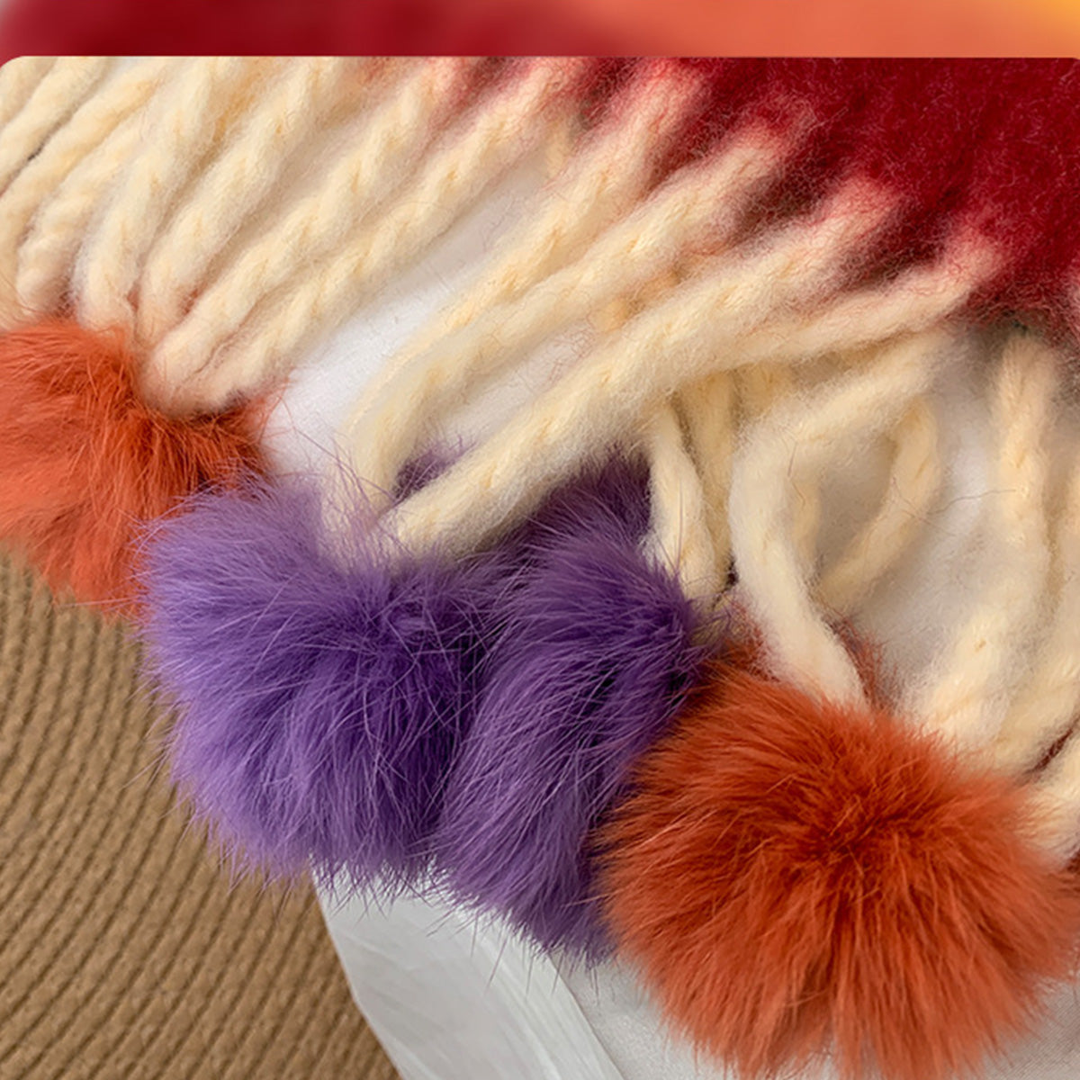 Women's Winter Color Matching Tassel Scarf