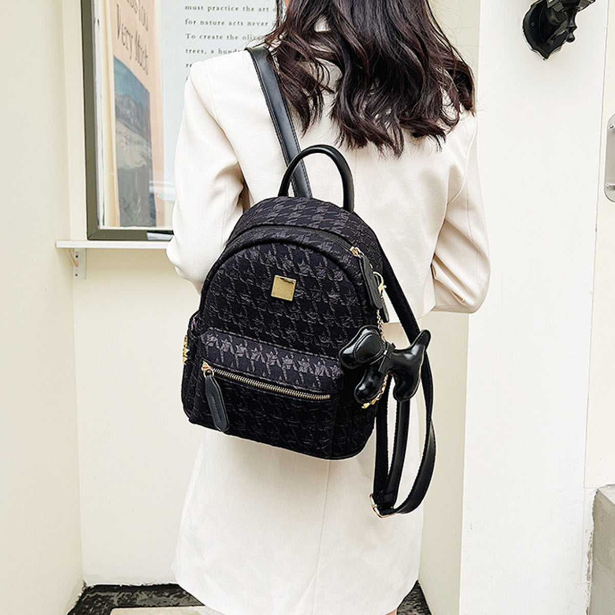 Fashion Niche Backpack Cute Pendant Commuter Backpack