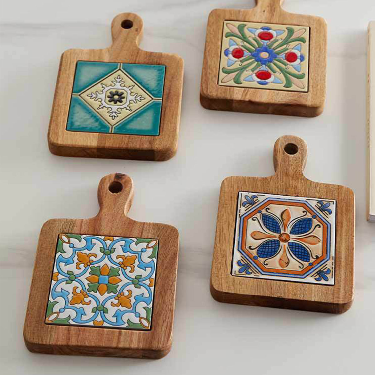Japanese Style Solid Wood Tile Heat-insulating Pot Mats
