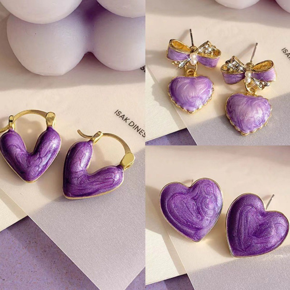 Super Fairy Taro Purple High-End Temperament Earrings