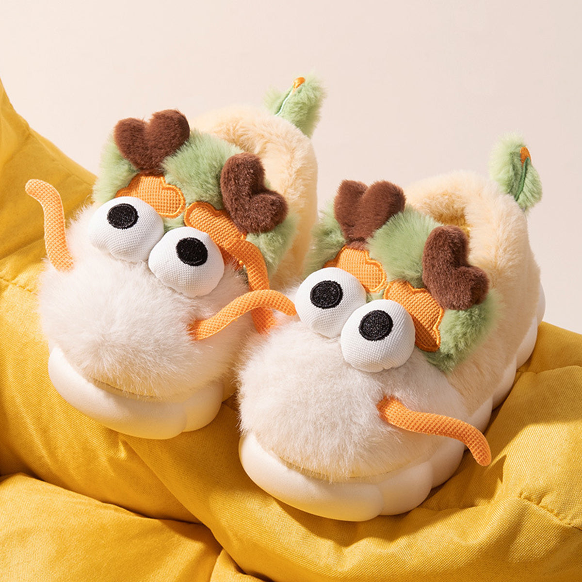 New Olush Thick Cartoon Children's Cotton Slippers