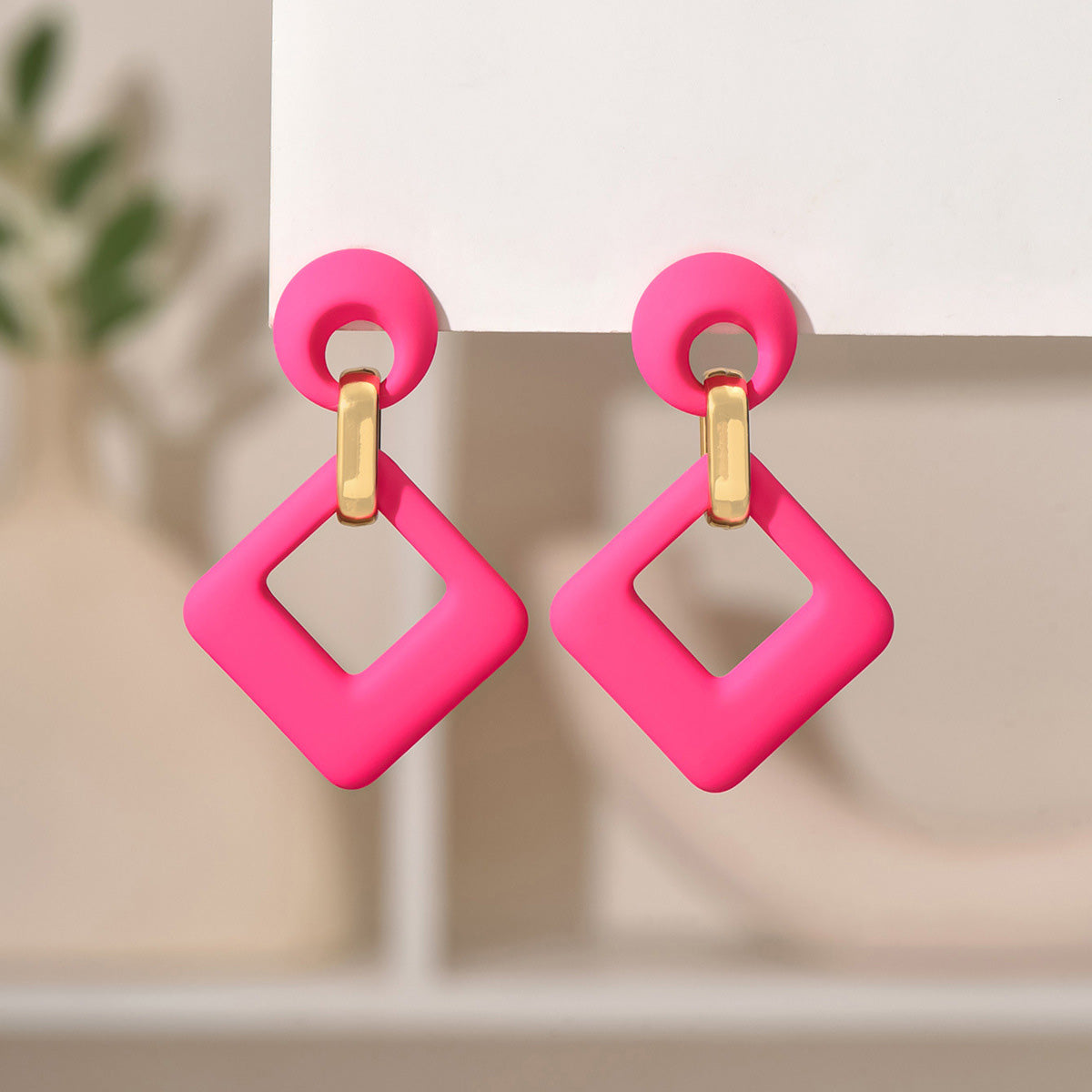 Square Hollow Fashion Long Earrings