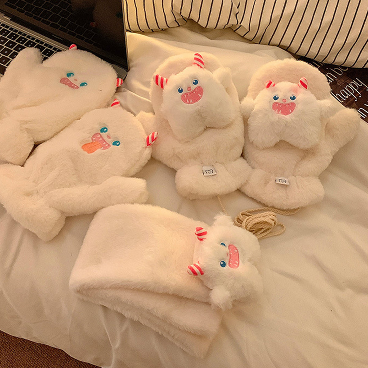 Autumn Winter Cartoon Cute Little Monster Warm Gloves