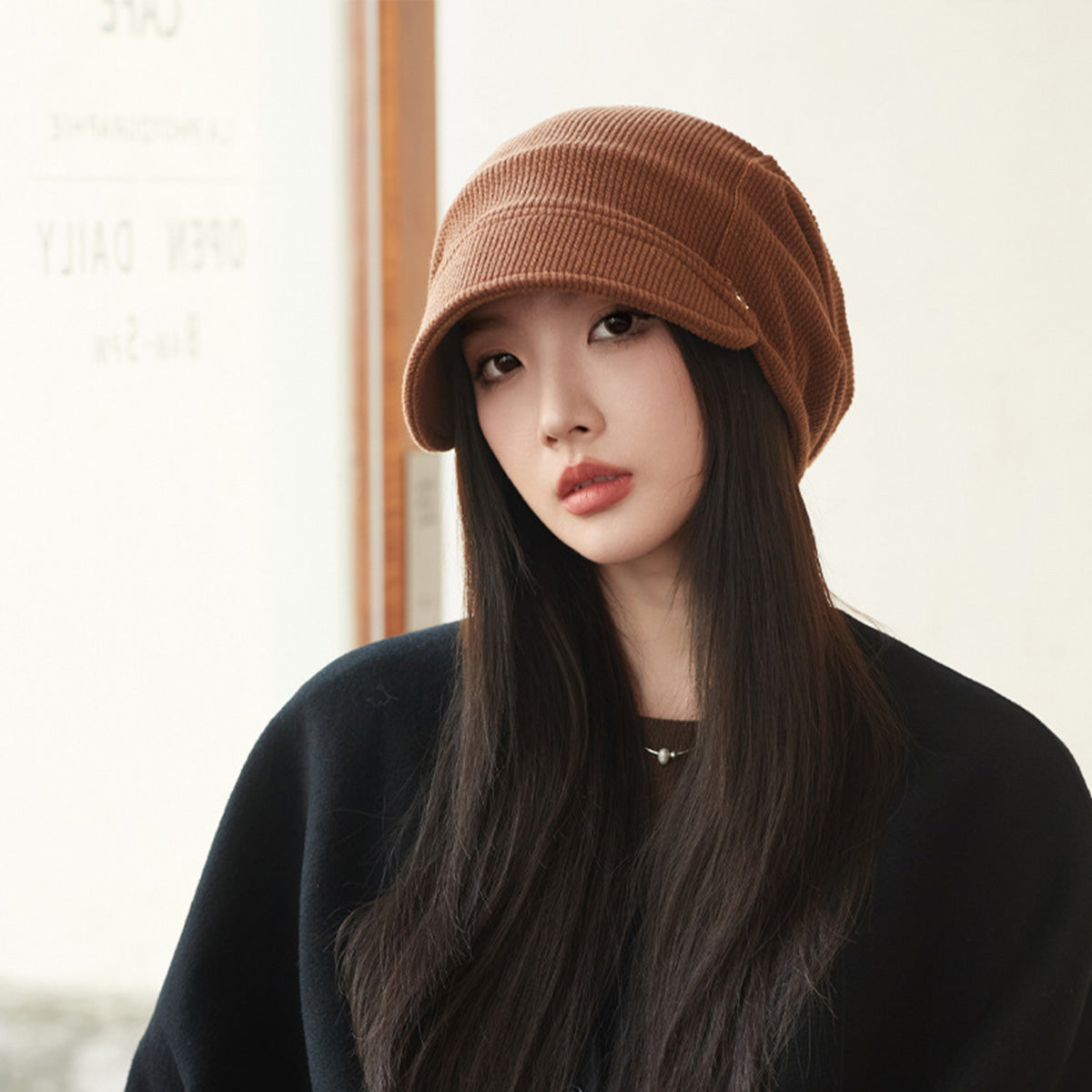 Hat for Women Thin Style Japanese Style Cold Hats Plain Head Hats