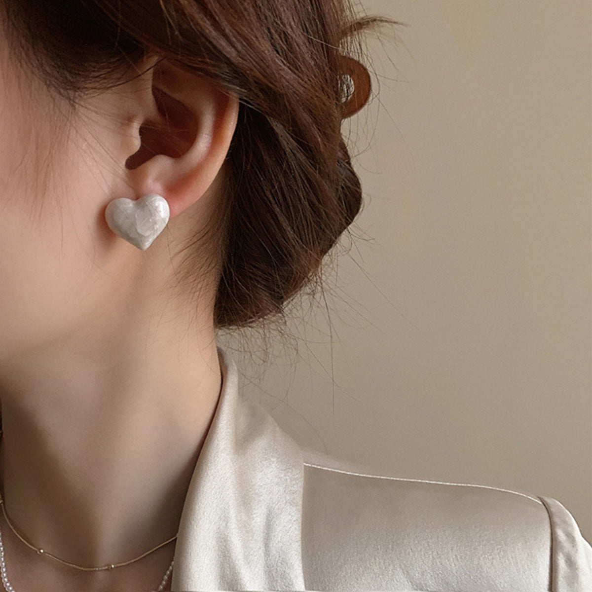 Oil Dripping Love Fashion Heart Earrings