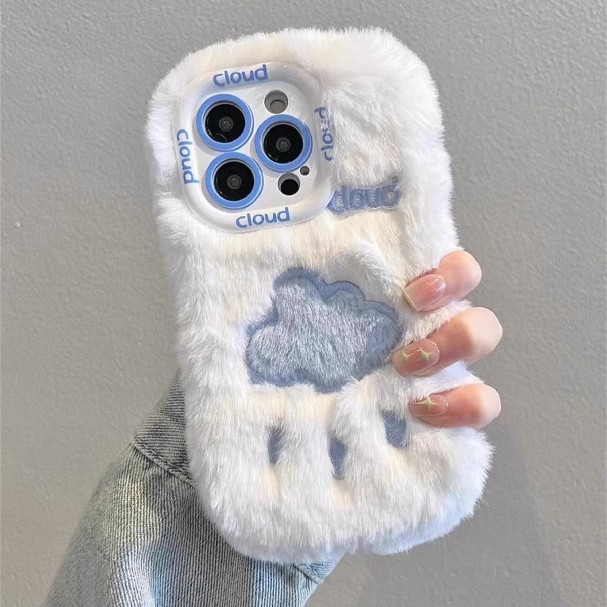 Plush Embroidered Heart iPhone Mobile Phone Case