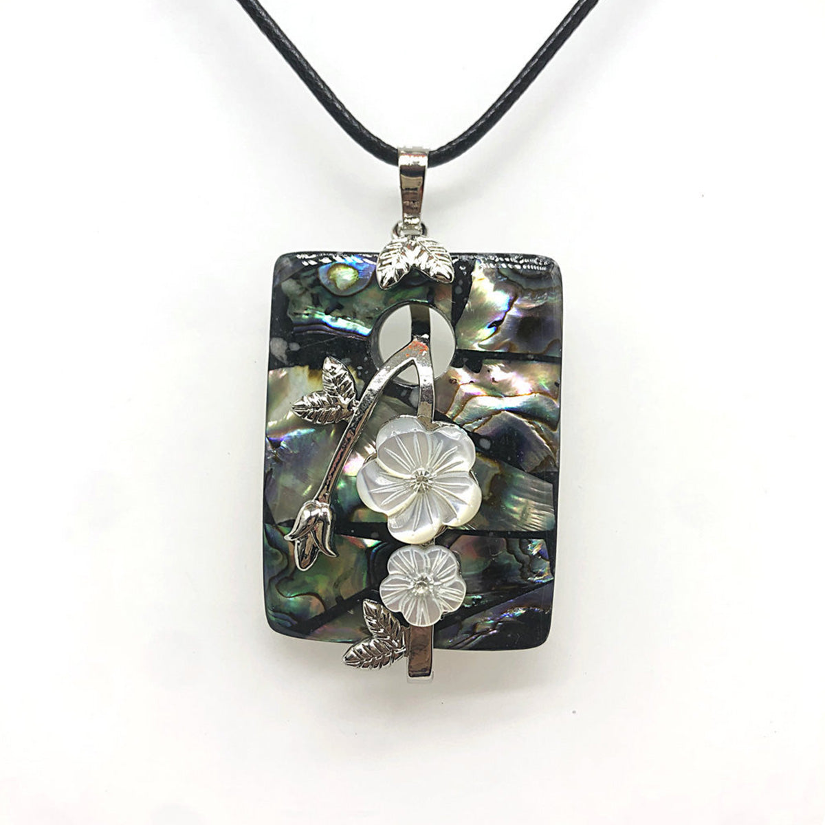 Shell Flower Necklace Tree of Life Braided Pendant