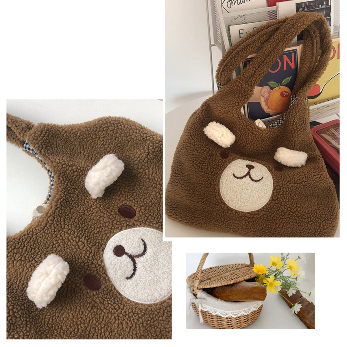 Large Capacity Handbag Plush Shoulder Bag