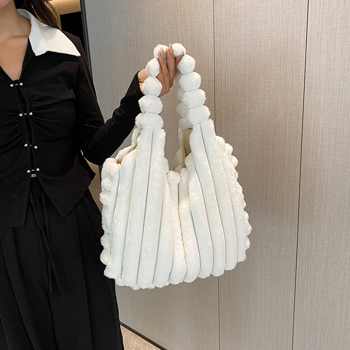 Plush Bag for Women Korean Style Large Capacity Tote Bag